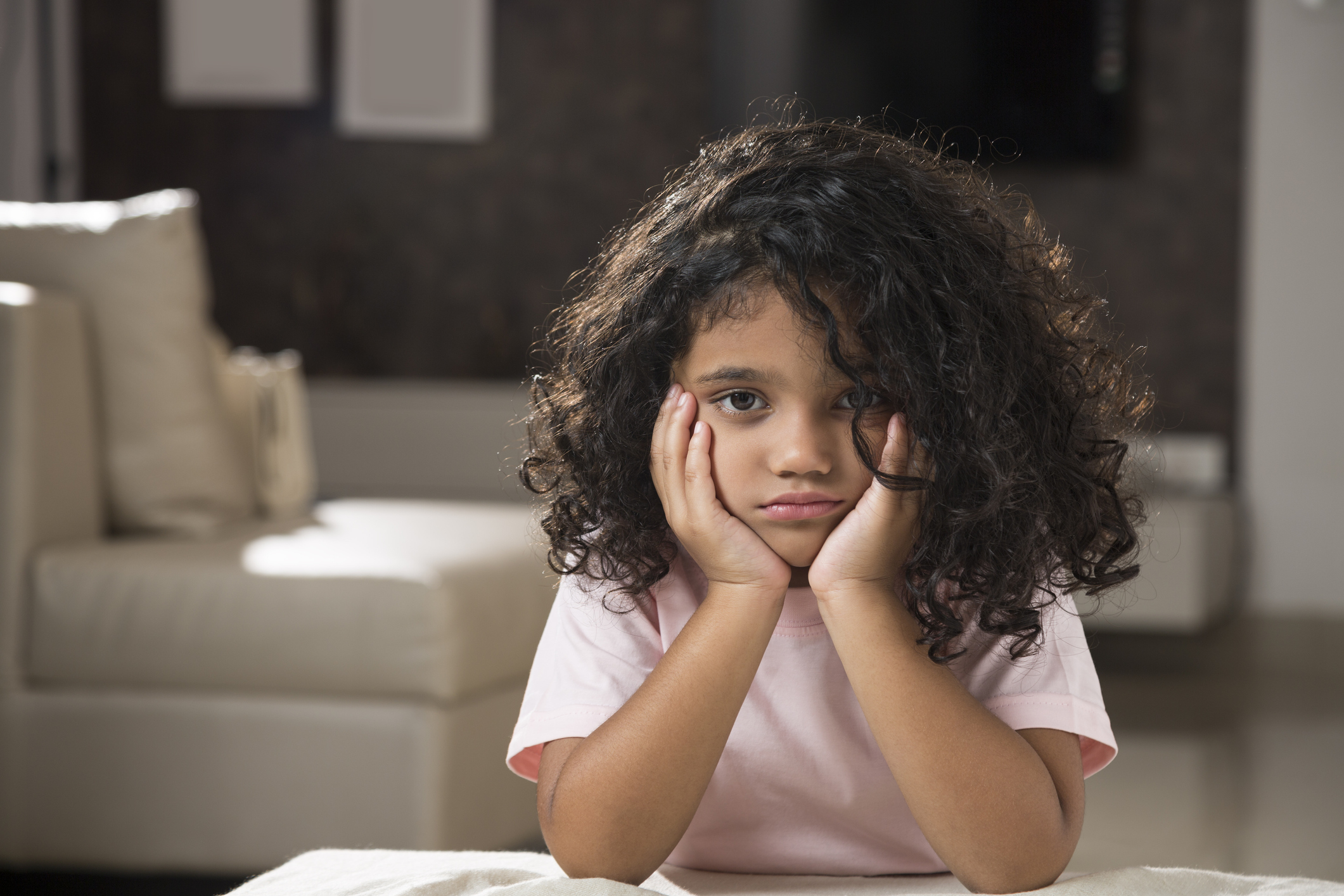 Sadness little girl - stock images