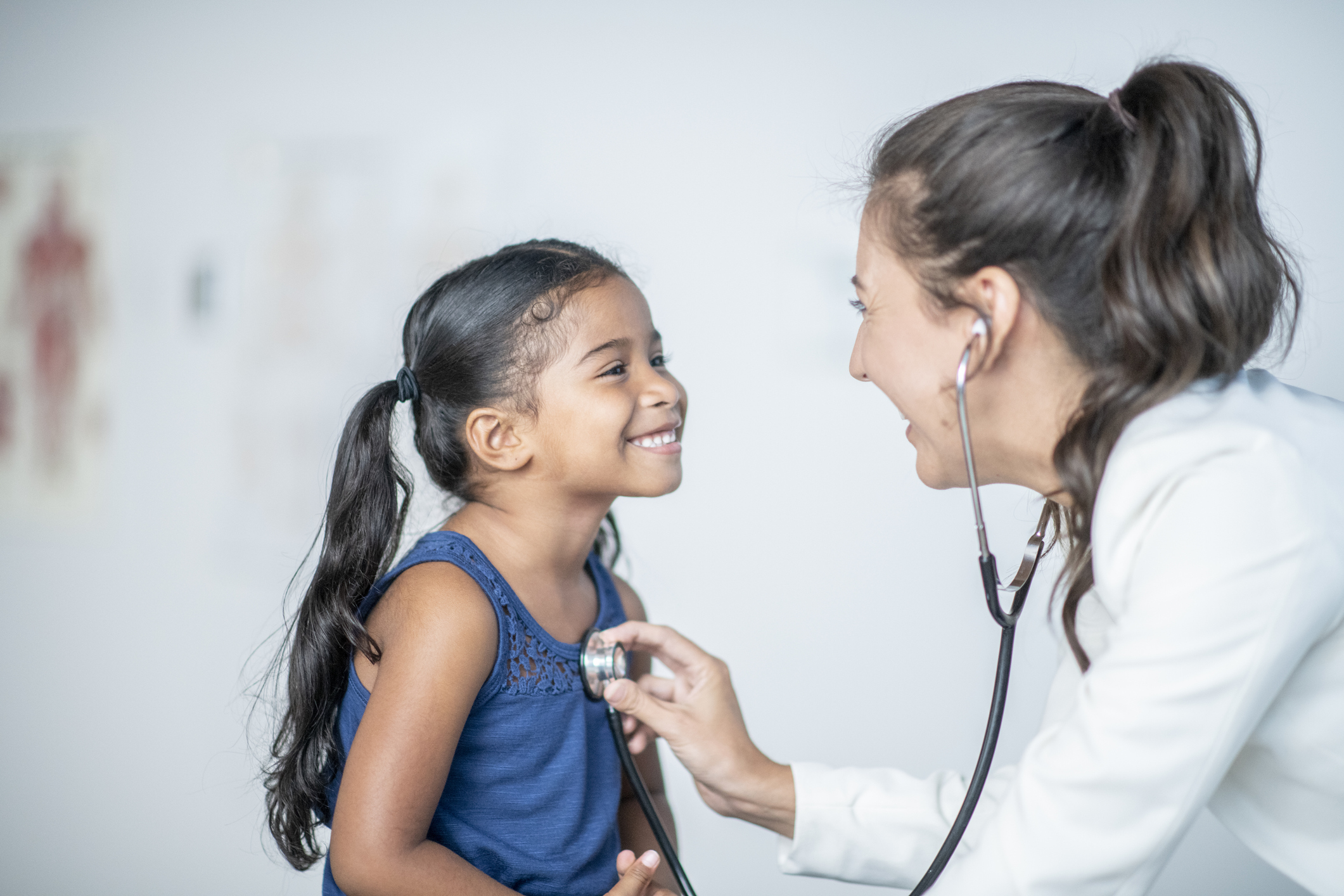 Girl enjoys her medical checkup