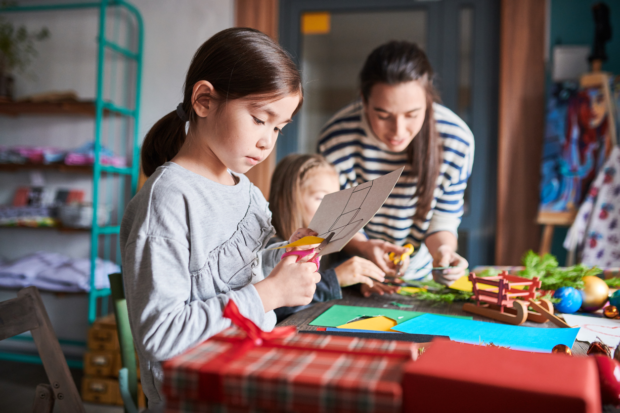 Girl Making Handmade Presents