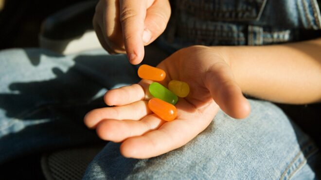 Child holding candy