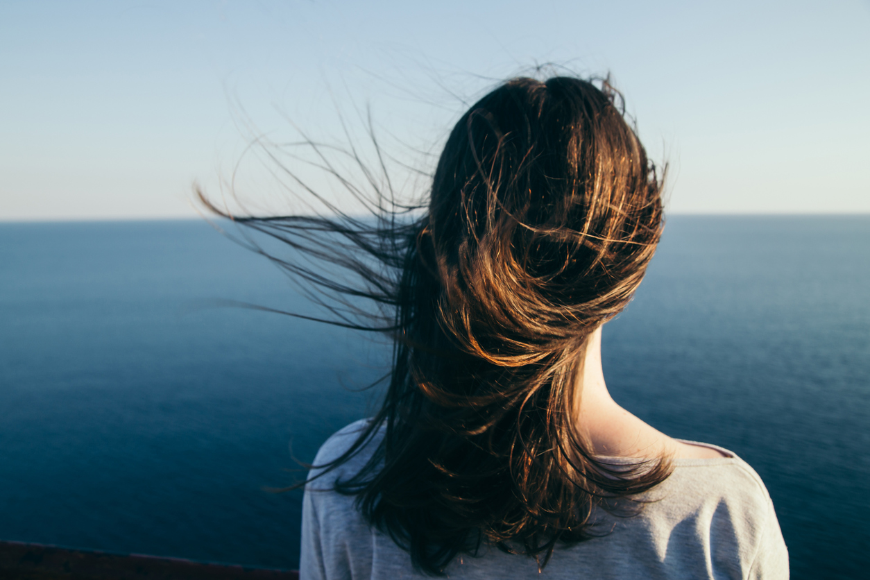 Dark hair girl's portrait.