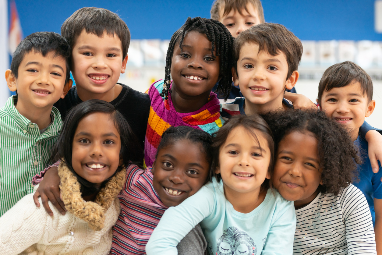 Close friends in class portrait