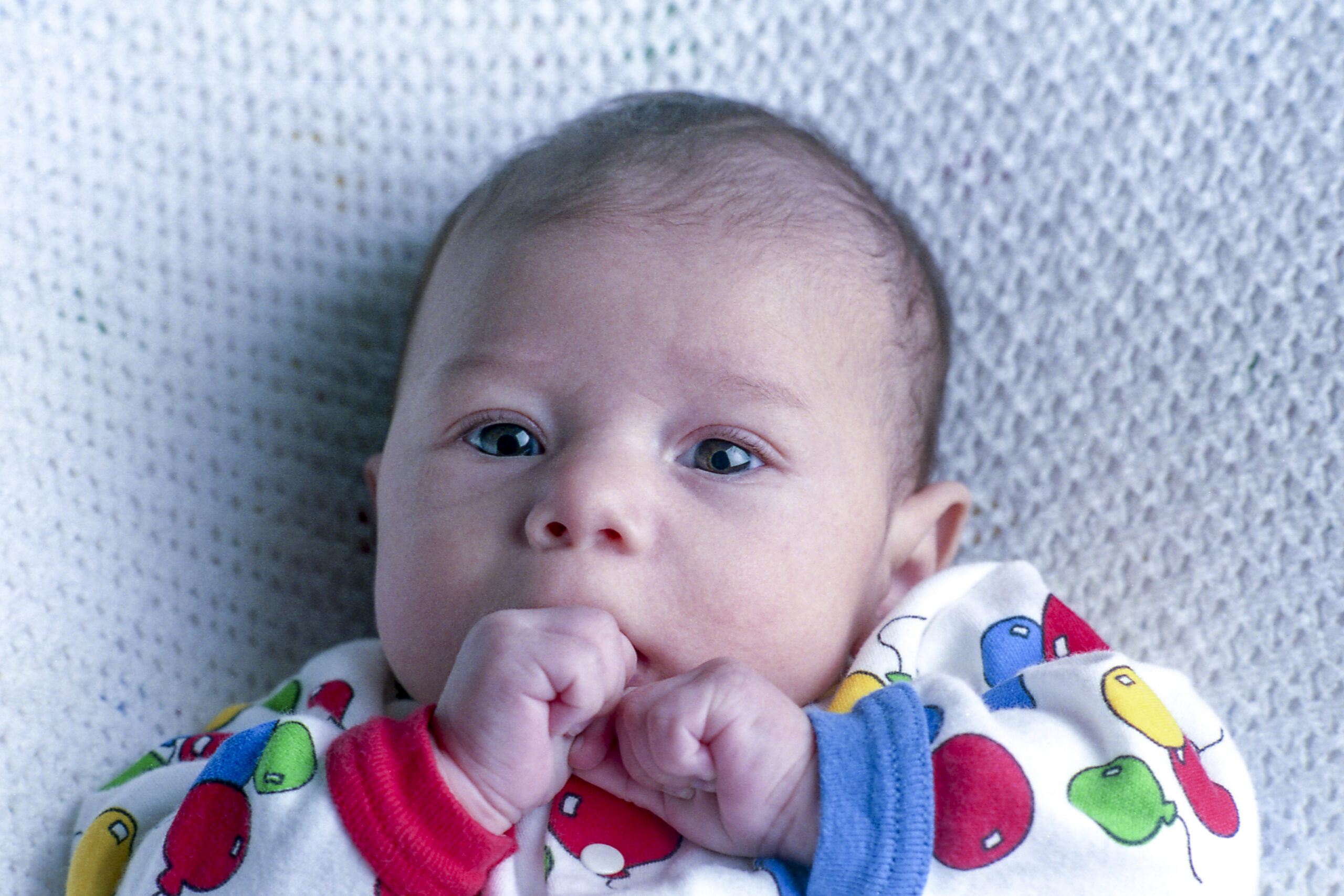 Cute Baby Latino Baby Lying on His Back