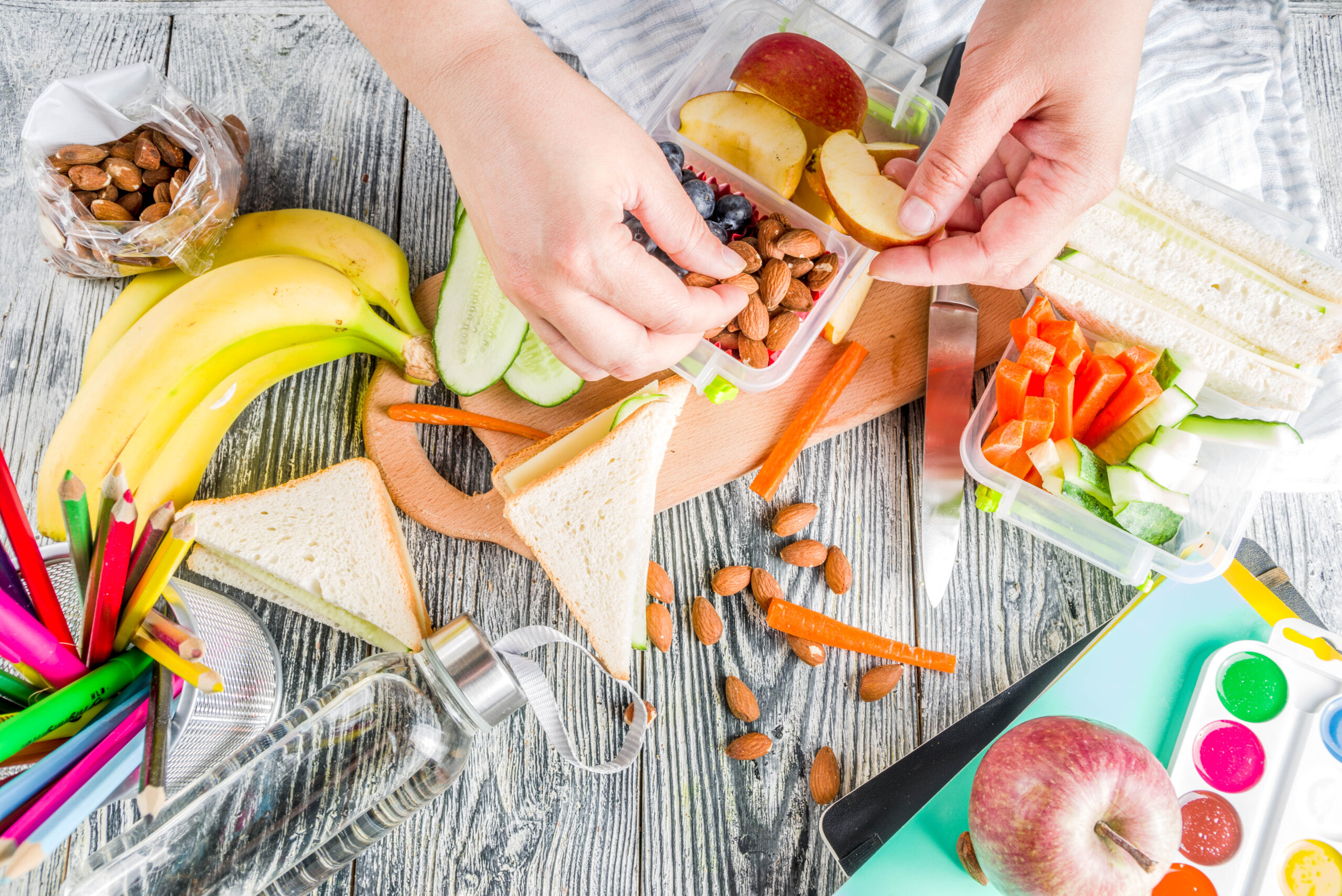 Mother preparing school lunch box