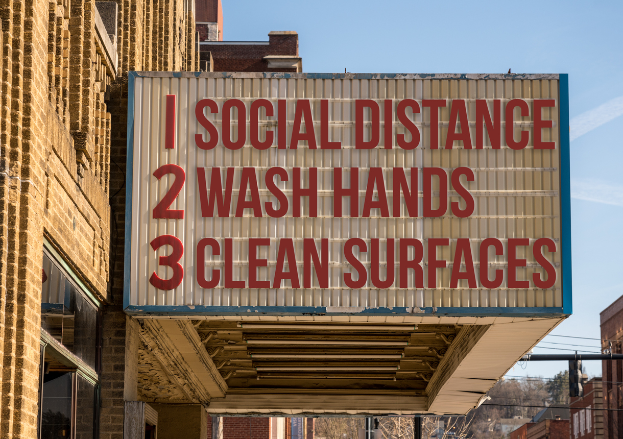 Recommendations for avoiding Coronavirus on downtown Main Street cinema