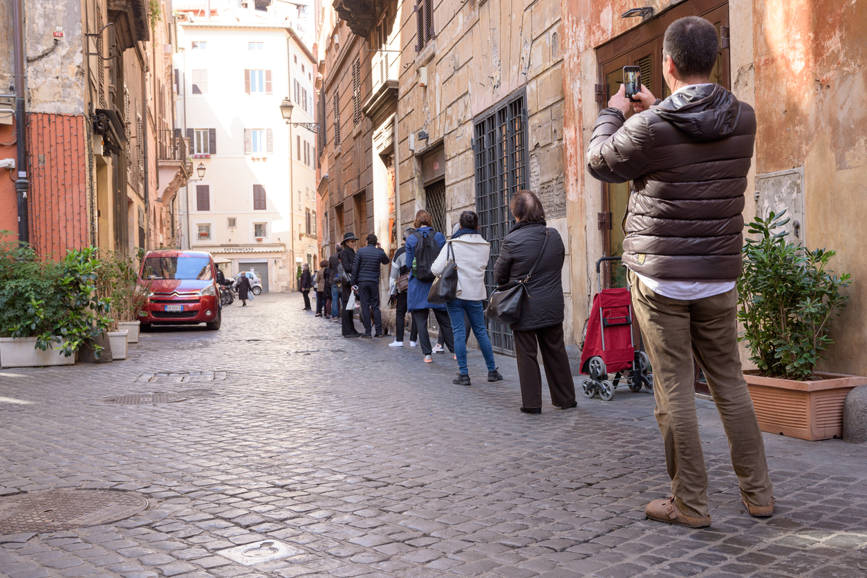 Deserted landmarks and streets following the lockdown in Rome, Italy