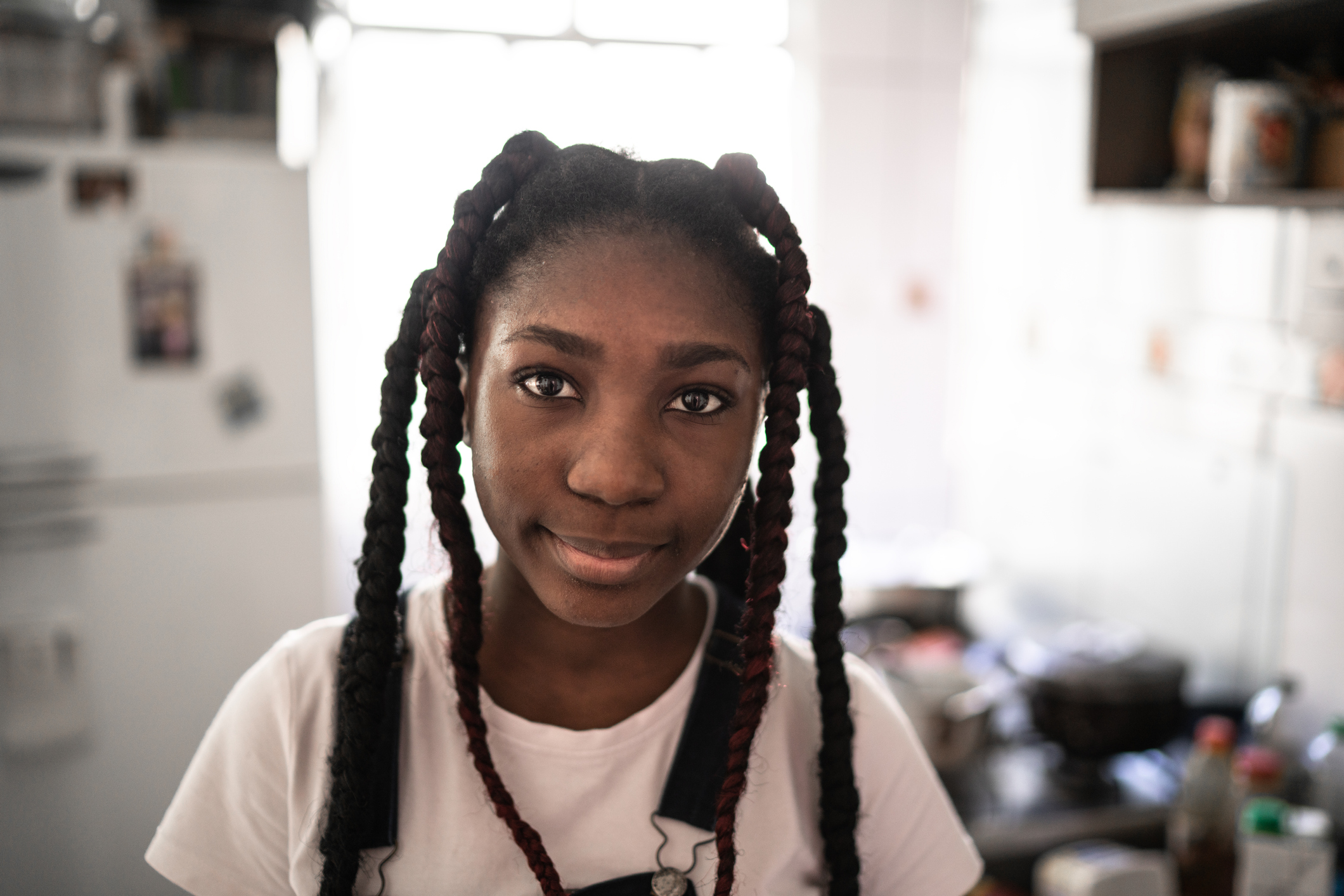 Portrait of a teenager girl at home