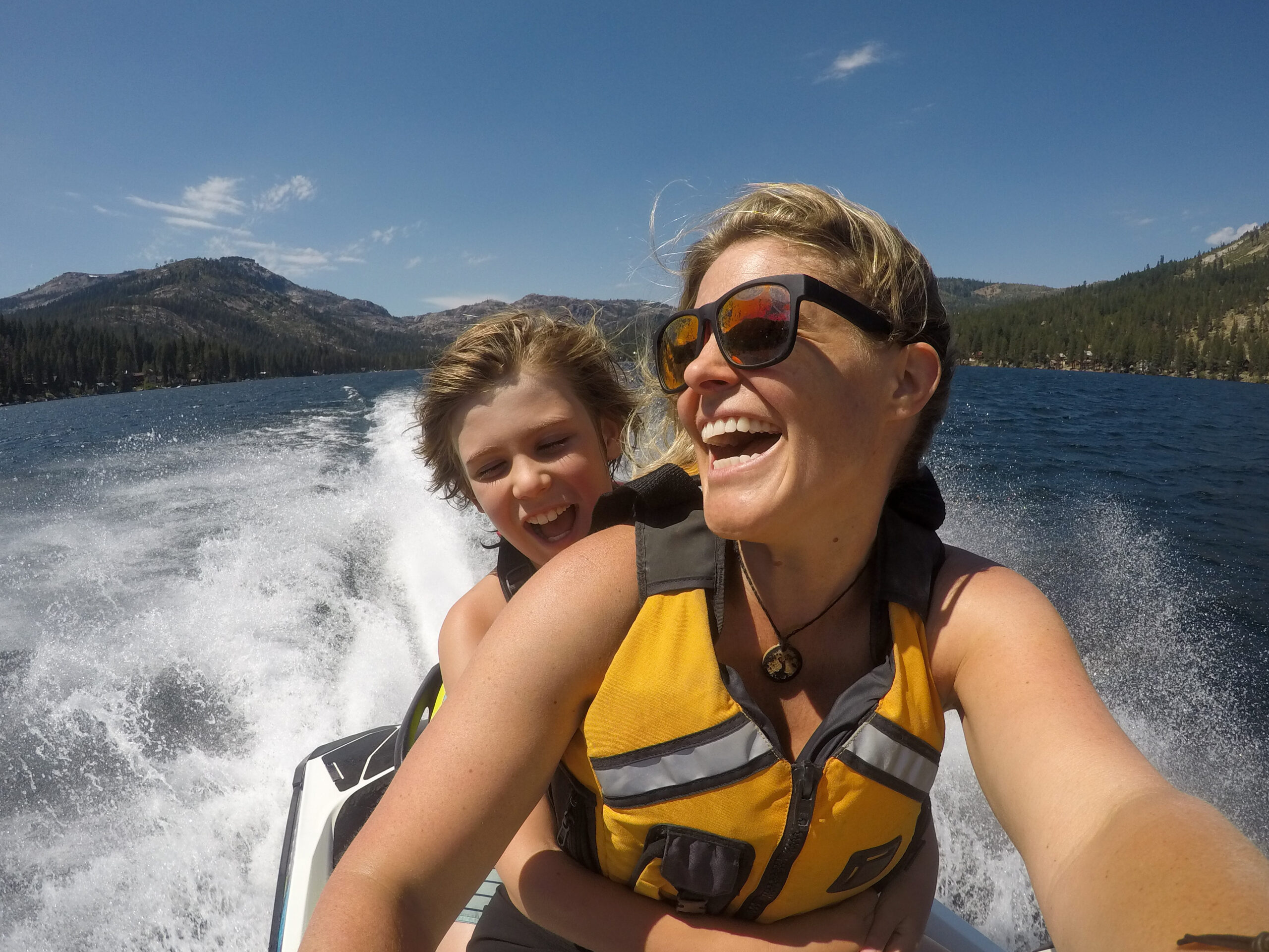 Silly, adventurous fun on a wave runner in Truckee, California