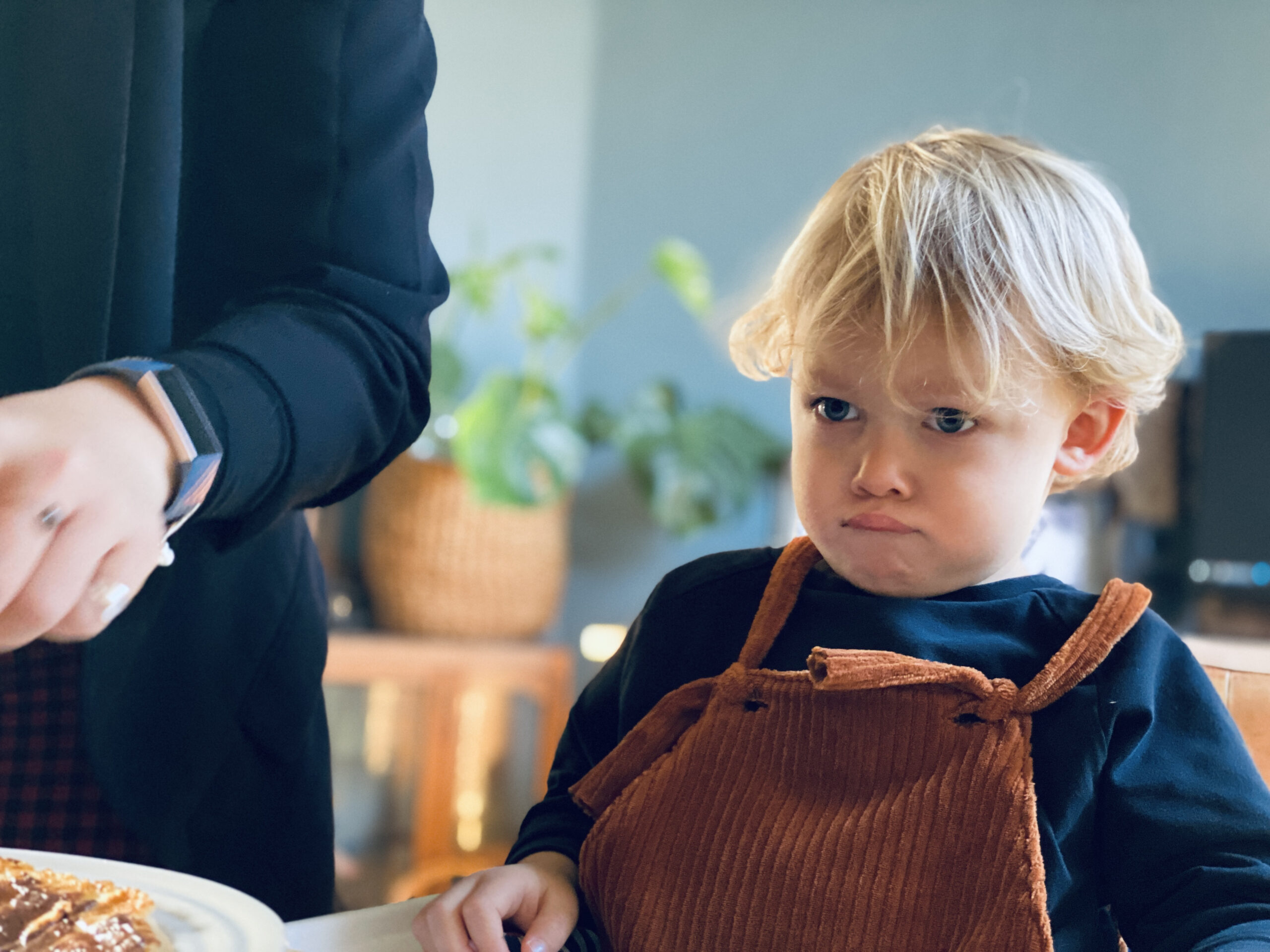 Mother prepare food for  toddler boy