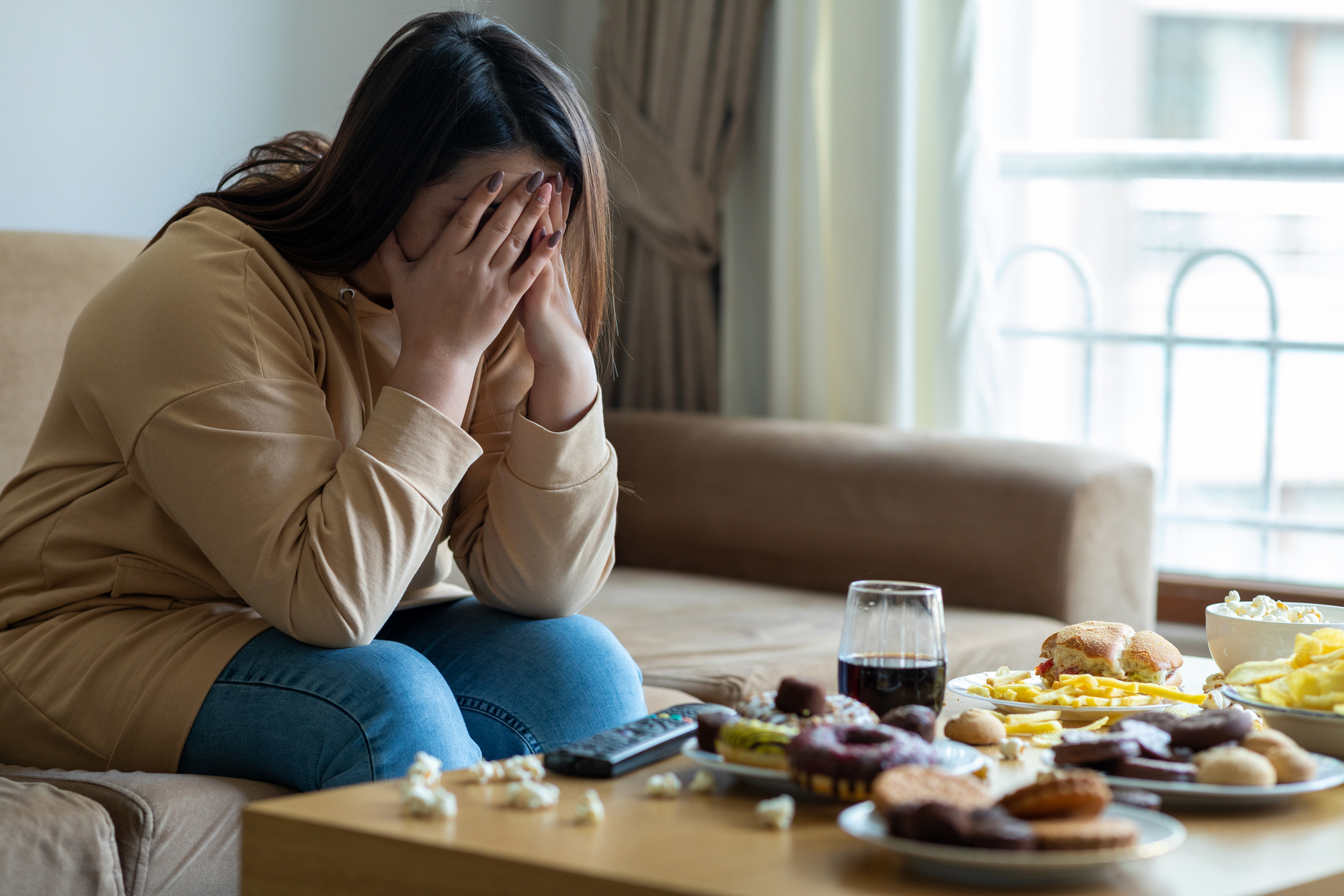 Unhappy stressed woman