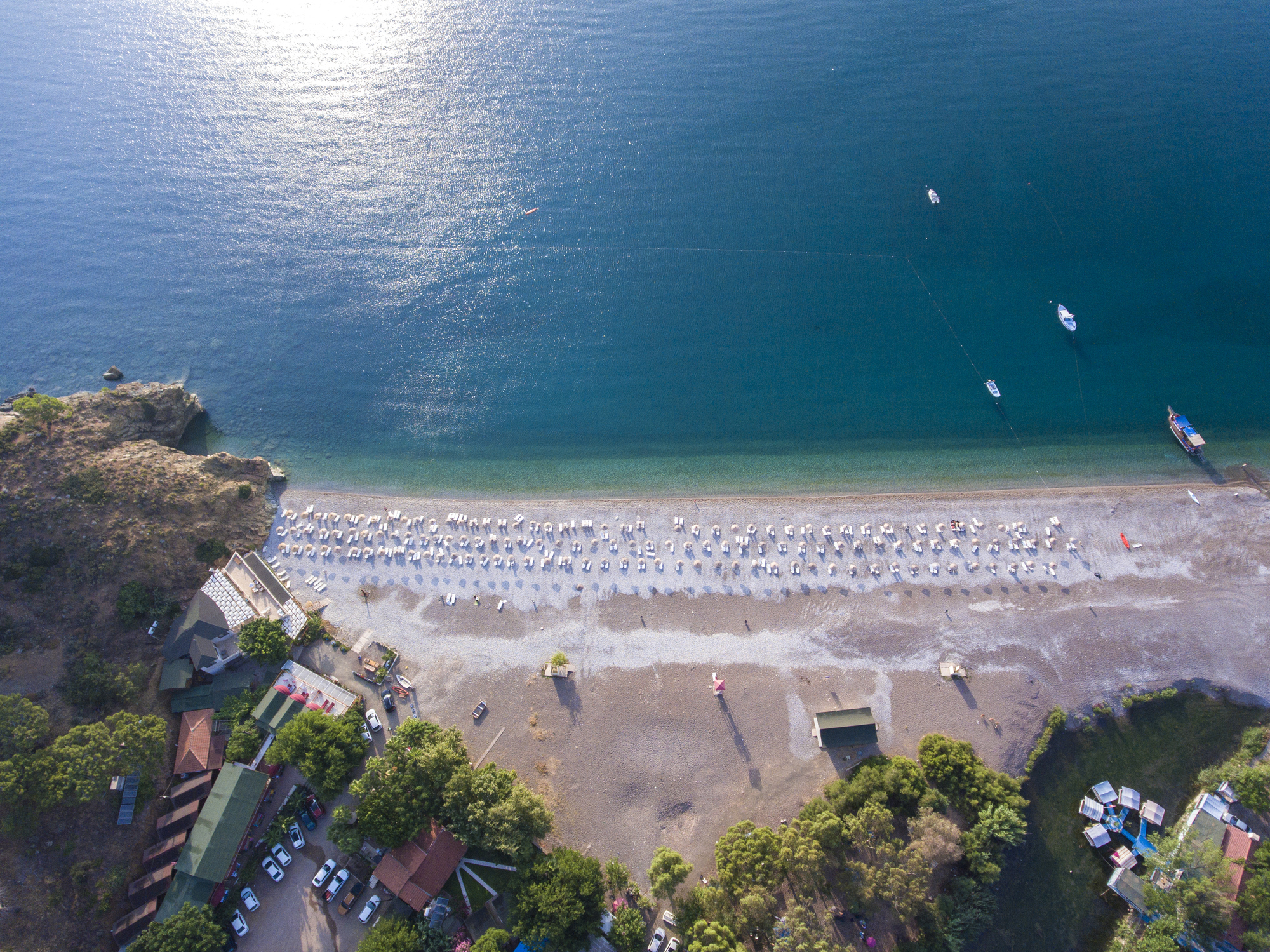 Aerial view of Amazing Adrasan Beach in Antalya.