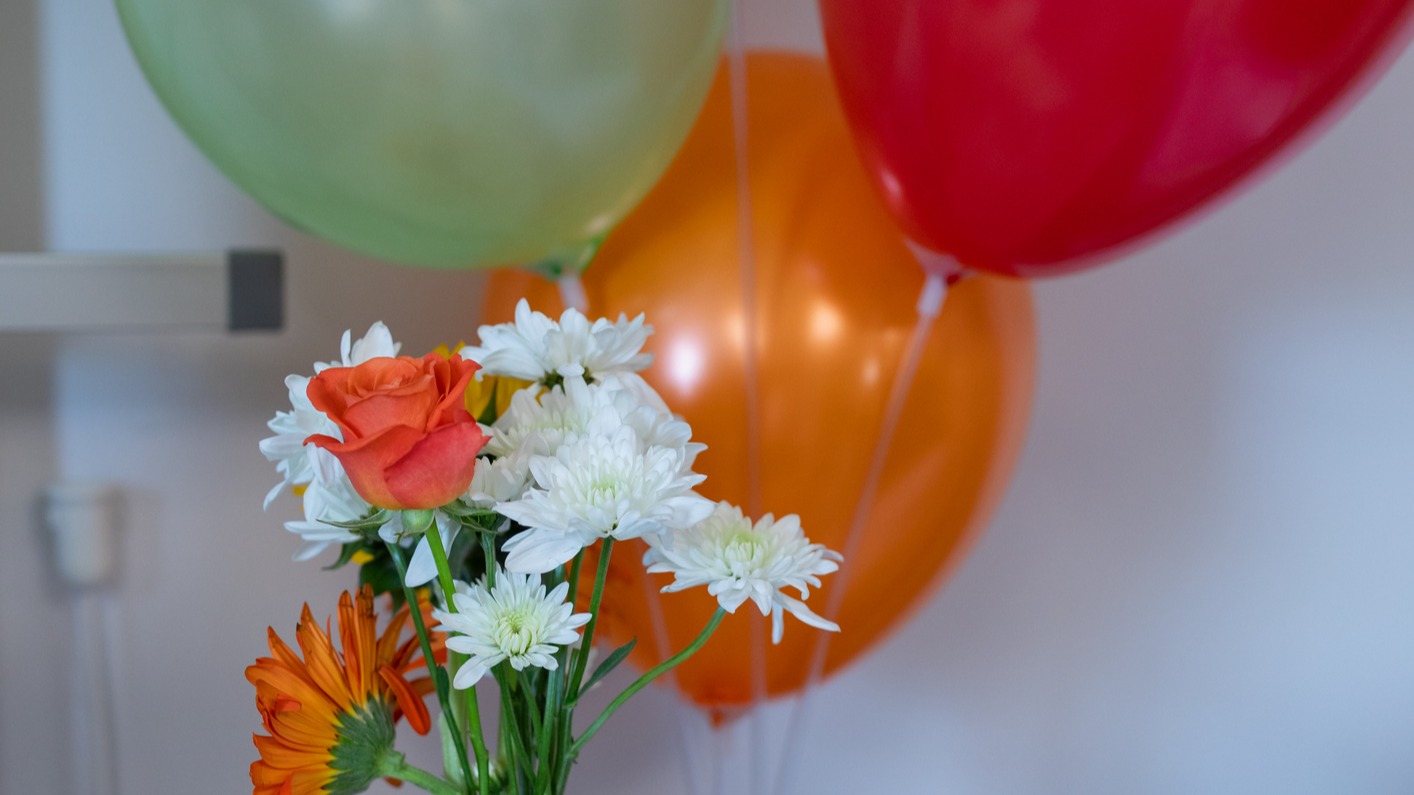 Balloons and flowers