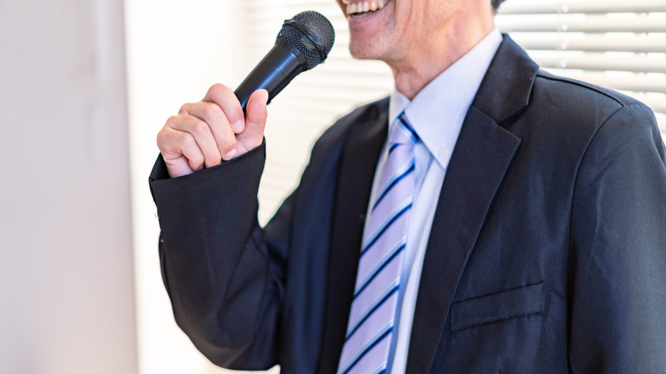 man giving speech