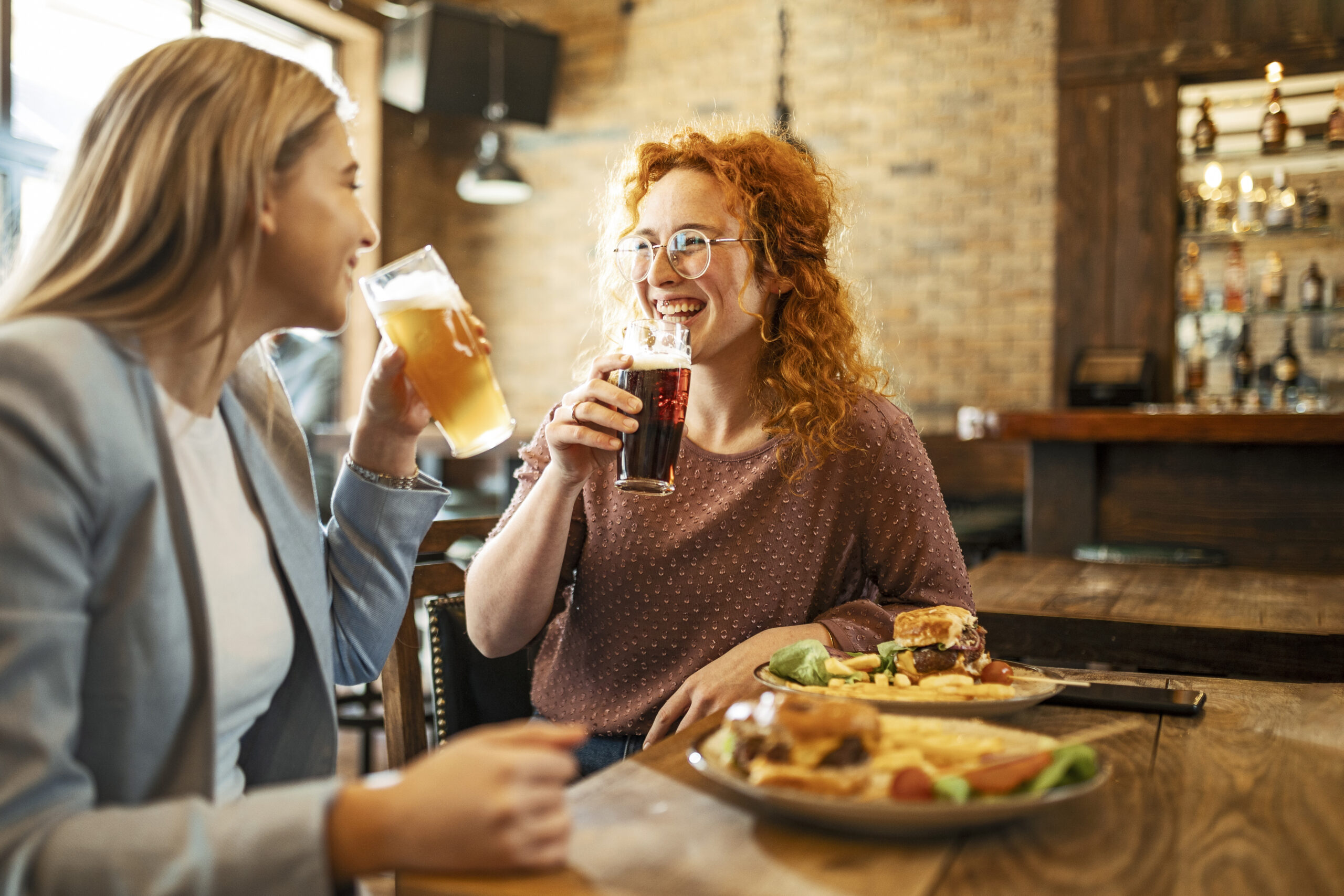 Female Friends having a beer