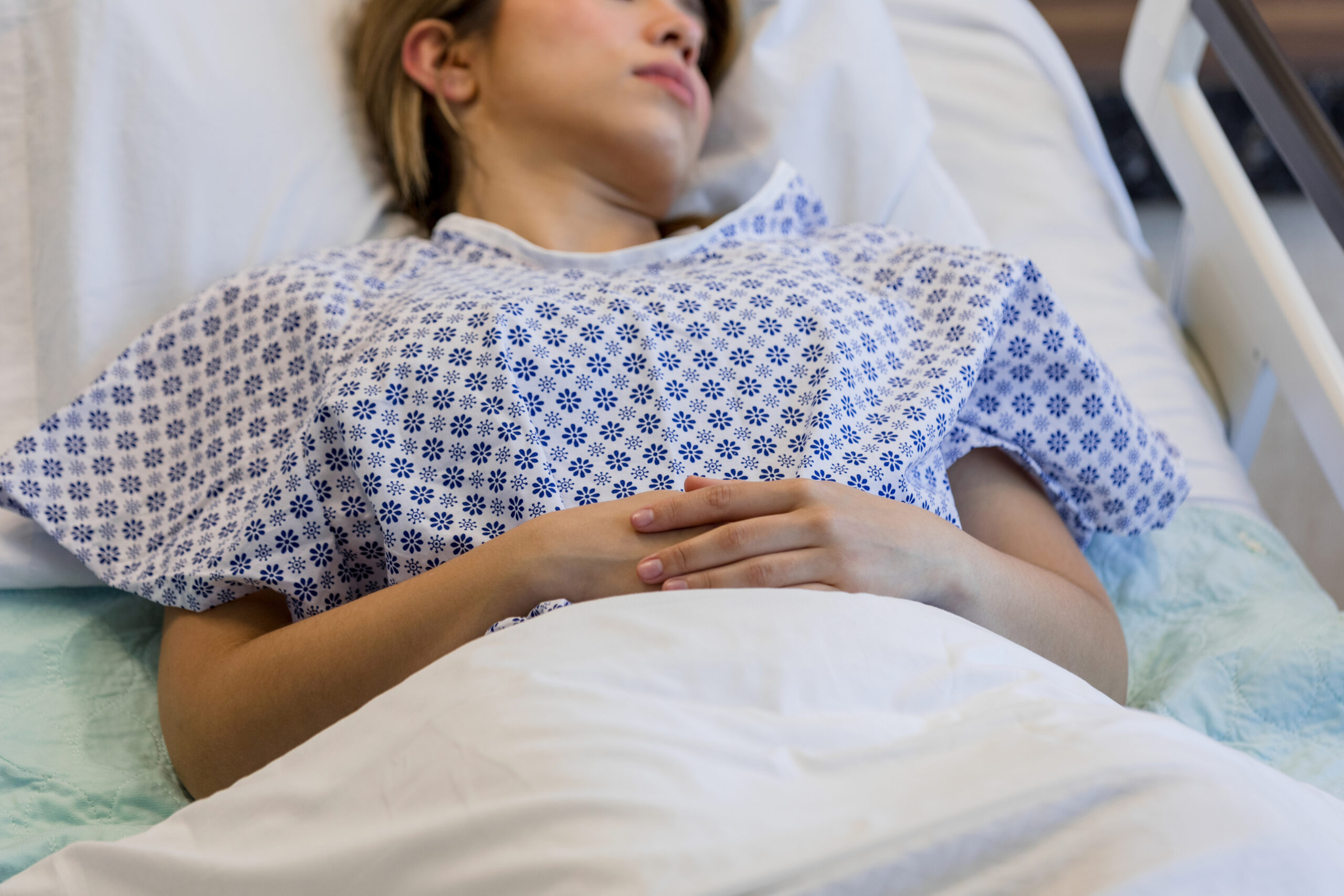 Close up photo of female patient laying down