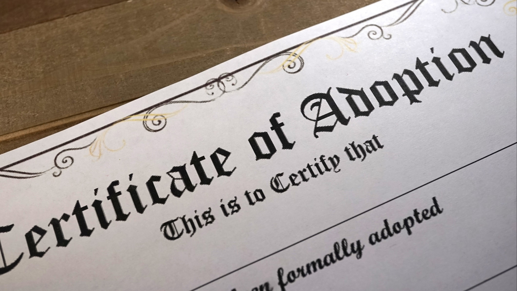 Adoption certificate