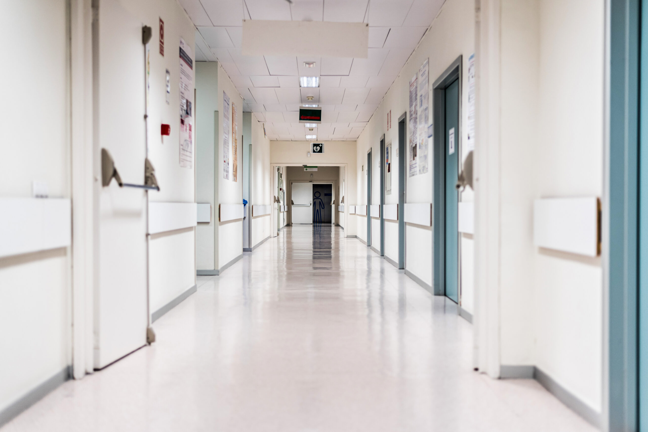 Empty hall in a hospital