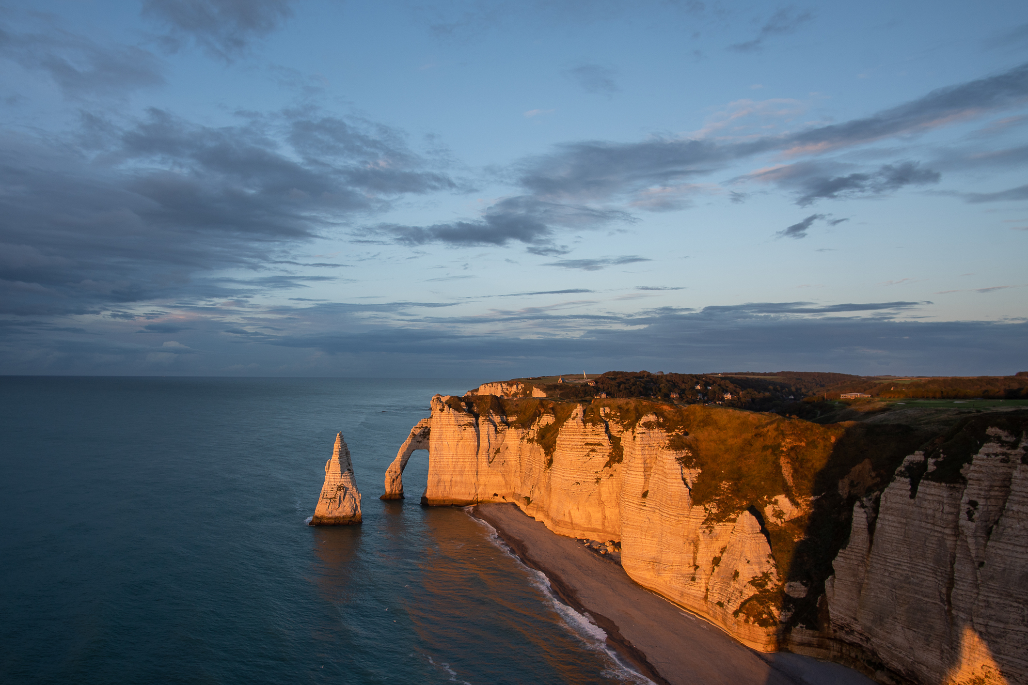 Beautiful view of the Falaises d'Etretat in Normandie, France