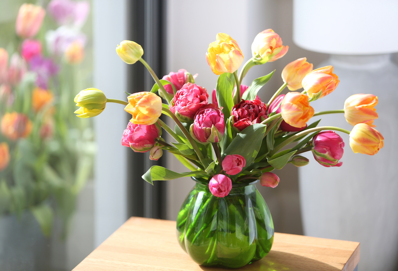 Vase with flowers in the living room