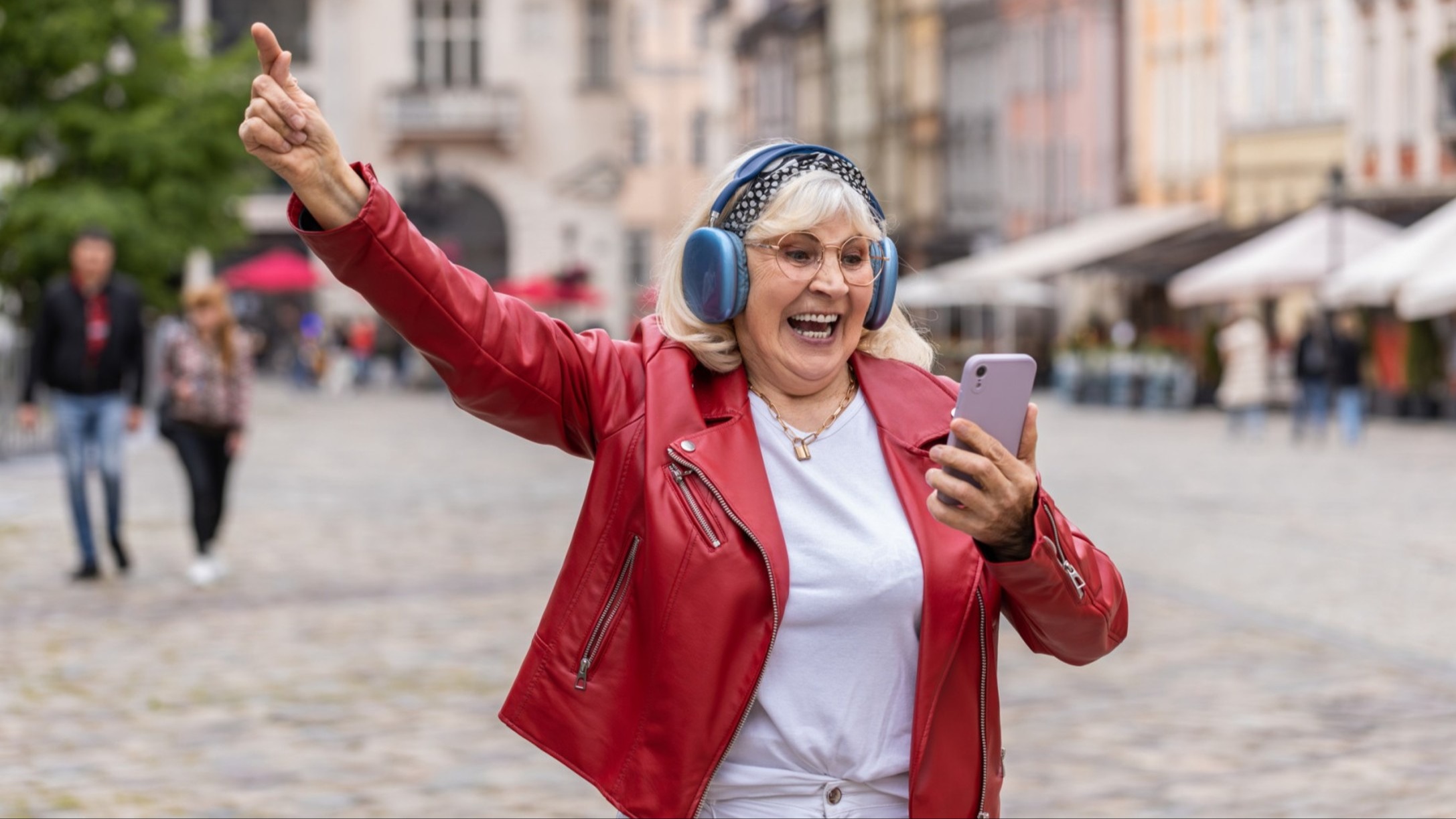 Older woman dancing