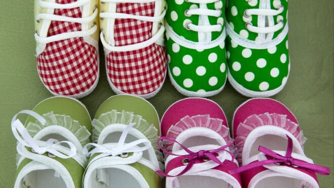 Four pairs of baby shoes