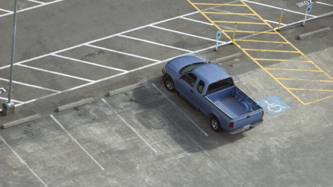 Truck parked in parking lot