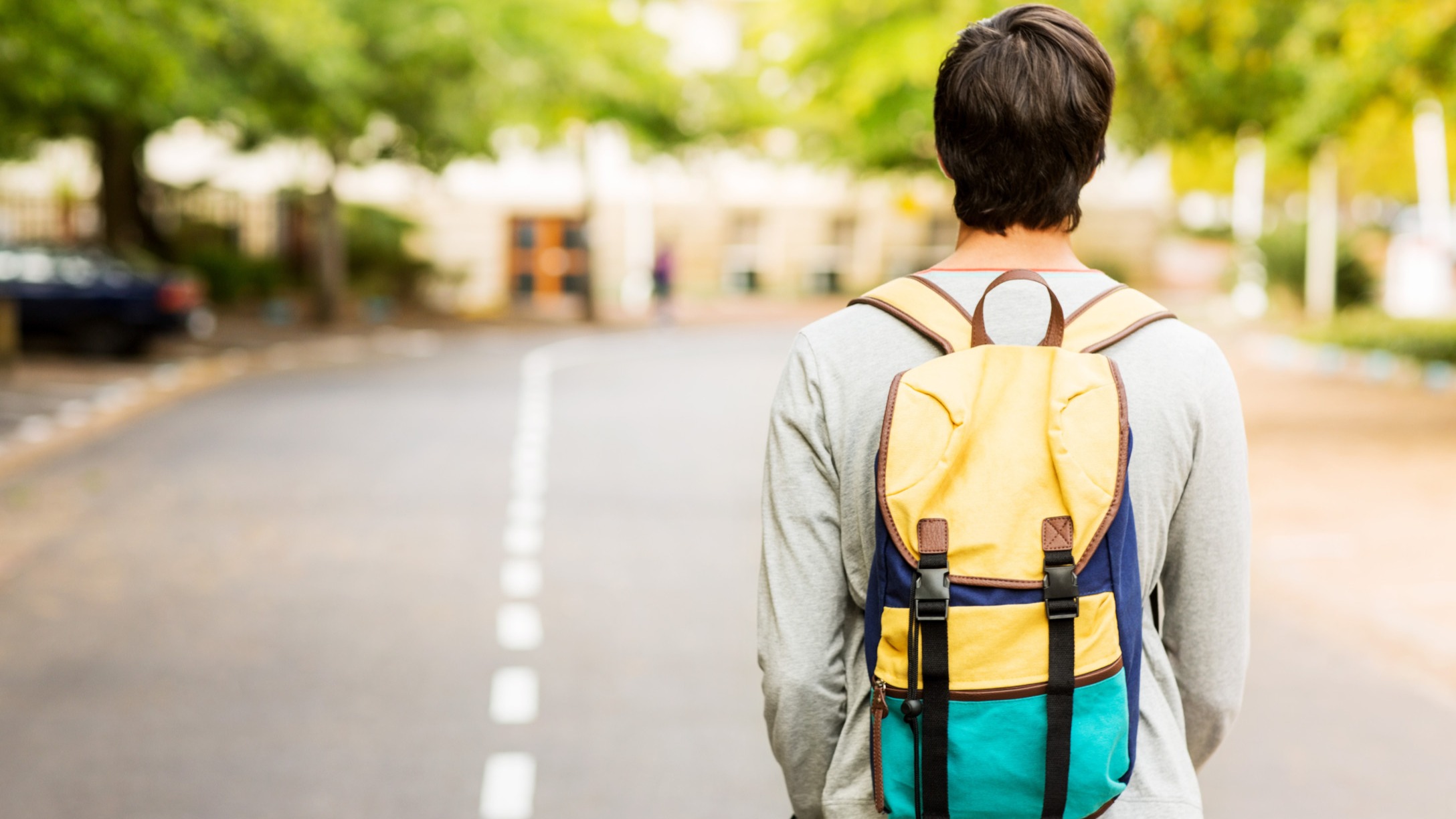 teen boy walking