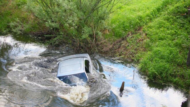 Sinking car