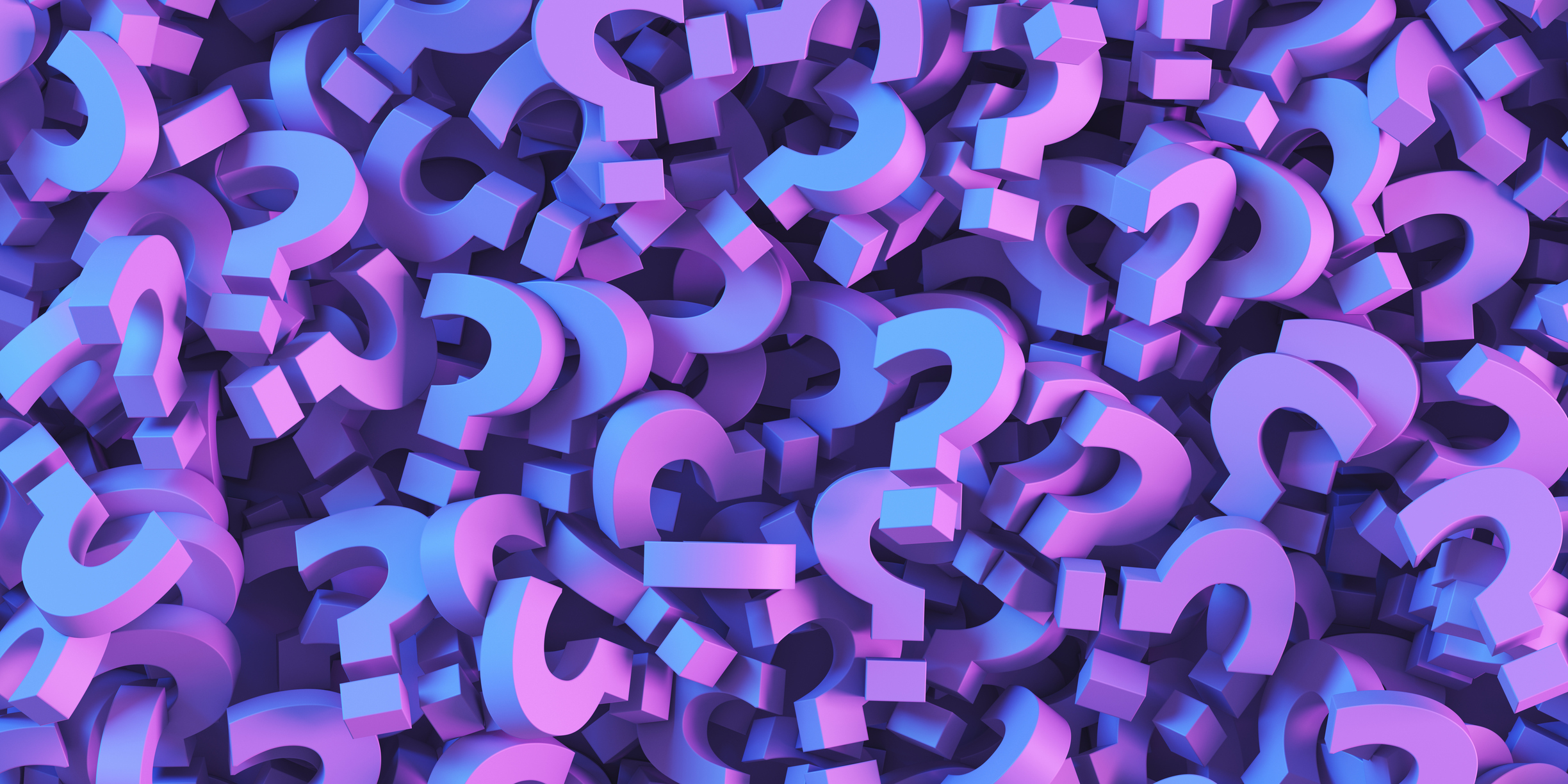 Blue question marks background, FAQ Concept