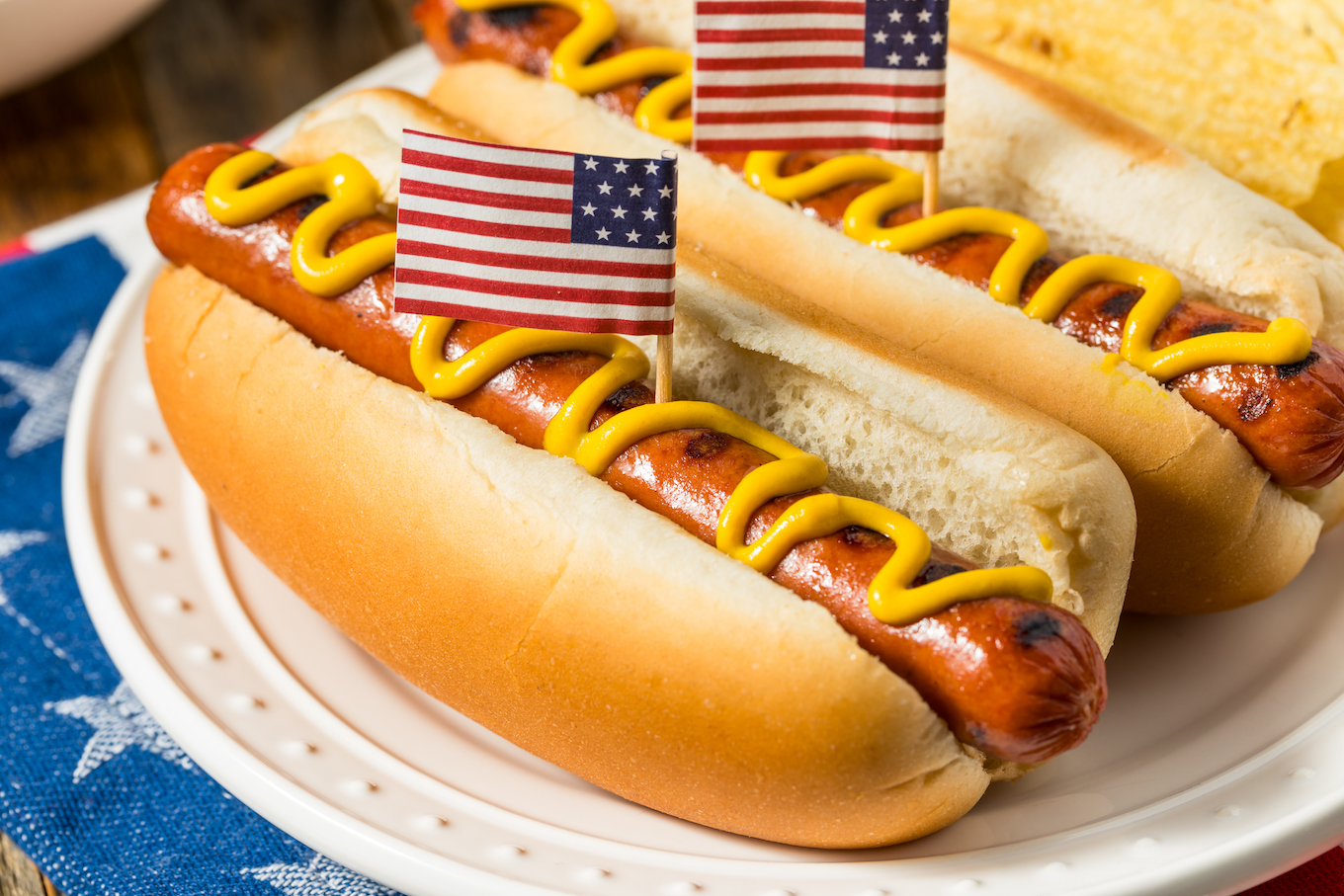 Patriotic American Memorial Day Hot Dogs