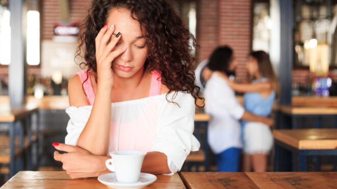 young woman at cafe