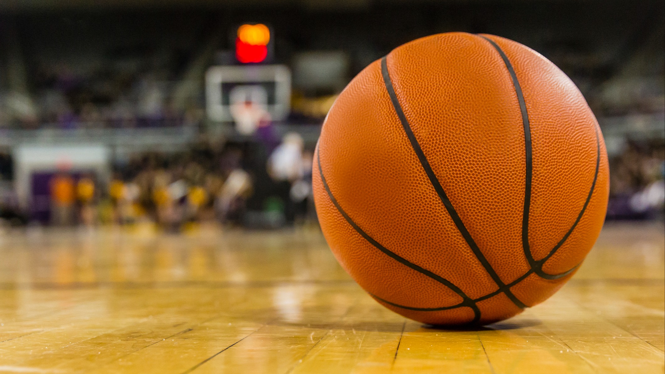 Basketball on court