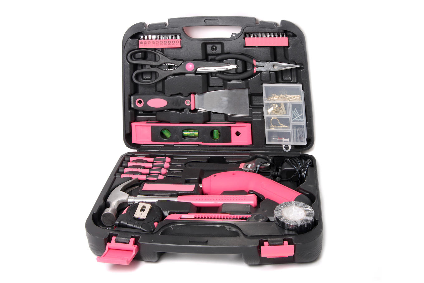 Pink tool set in box