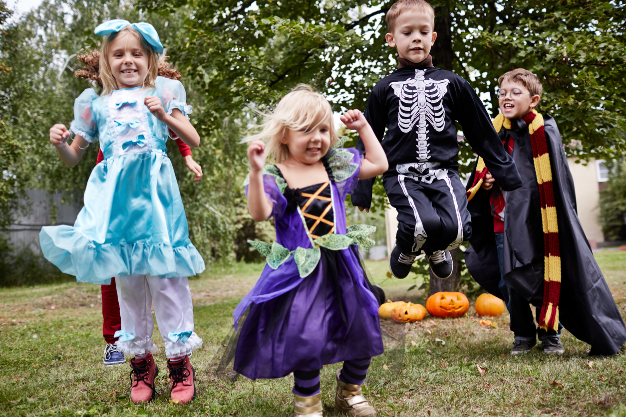 Energetic Halloween kids