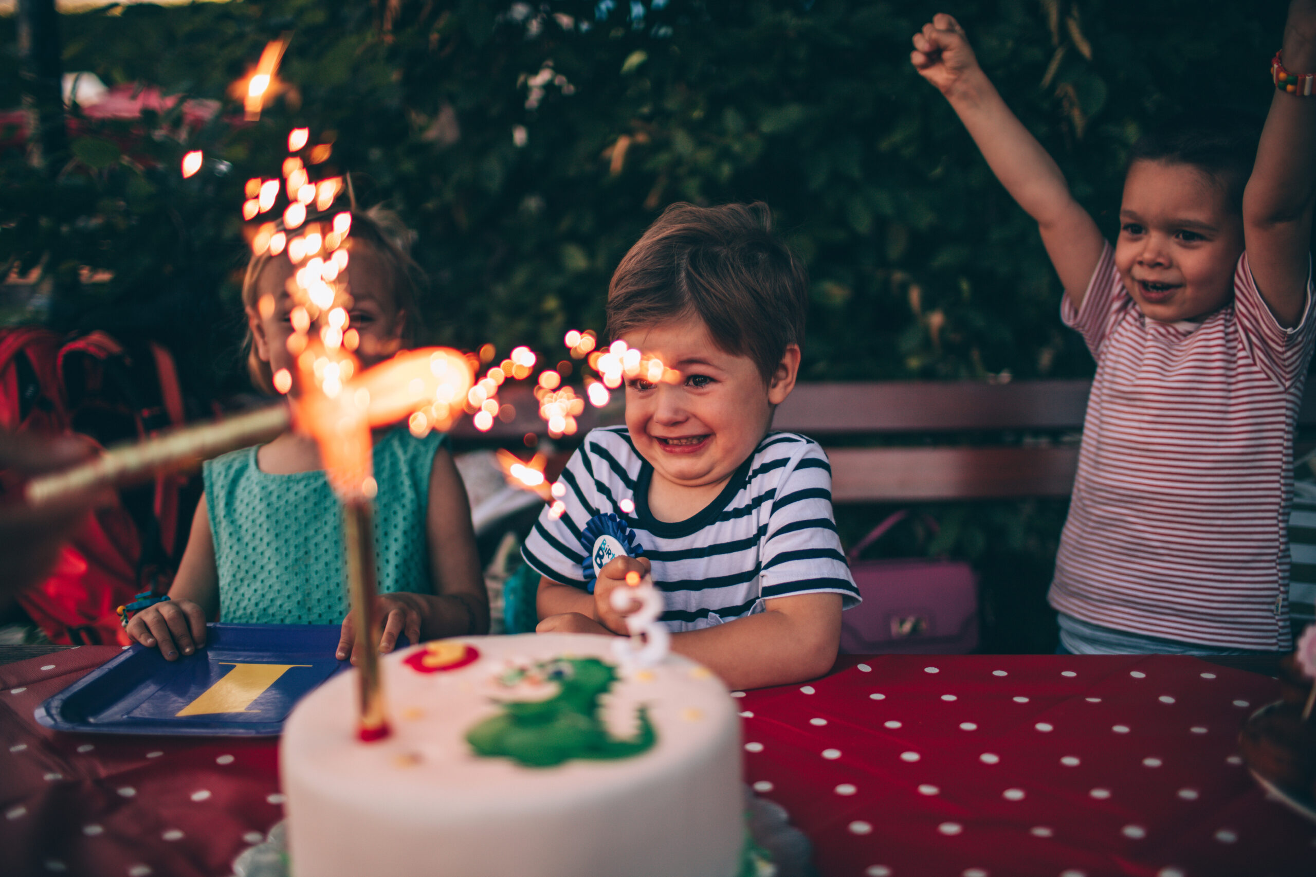 Candles on a birthday cake