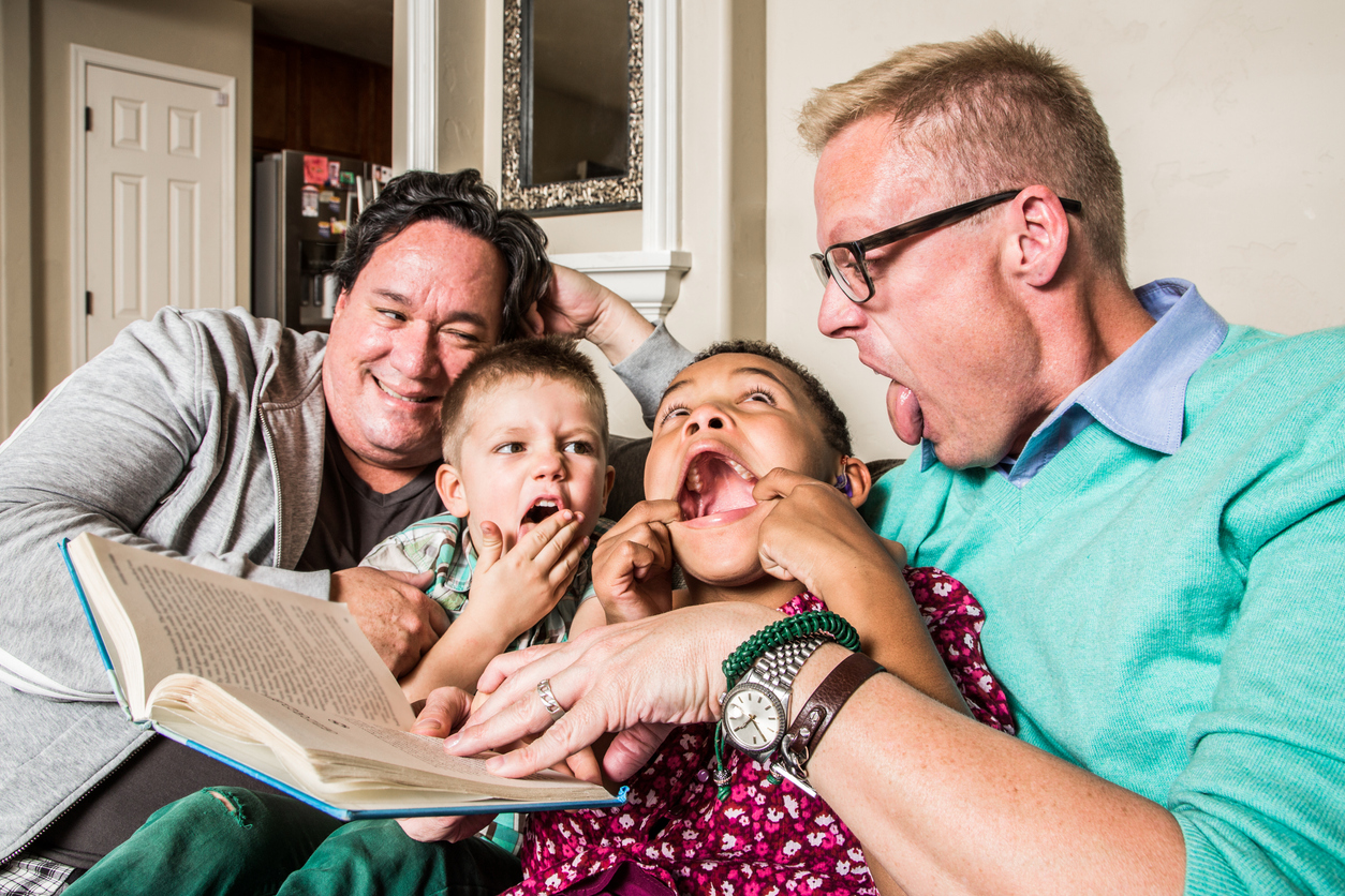 Cute Family Making Faces