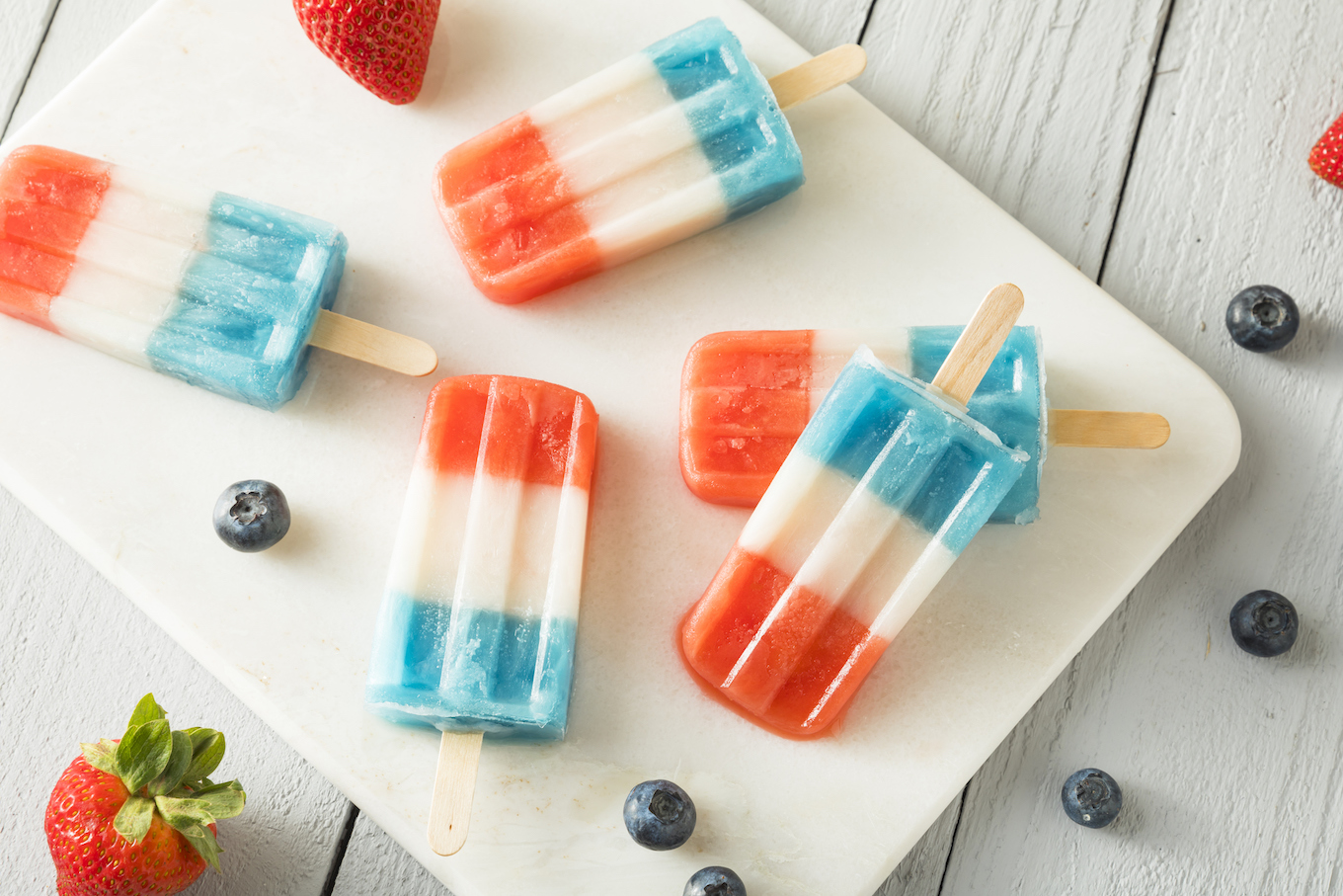 Patriotic Red White Blue Popsicles