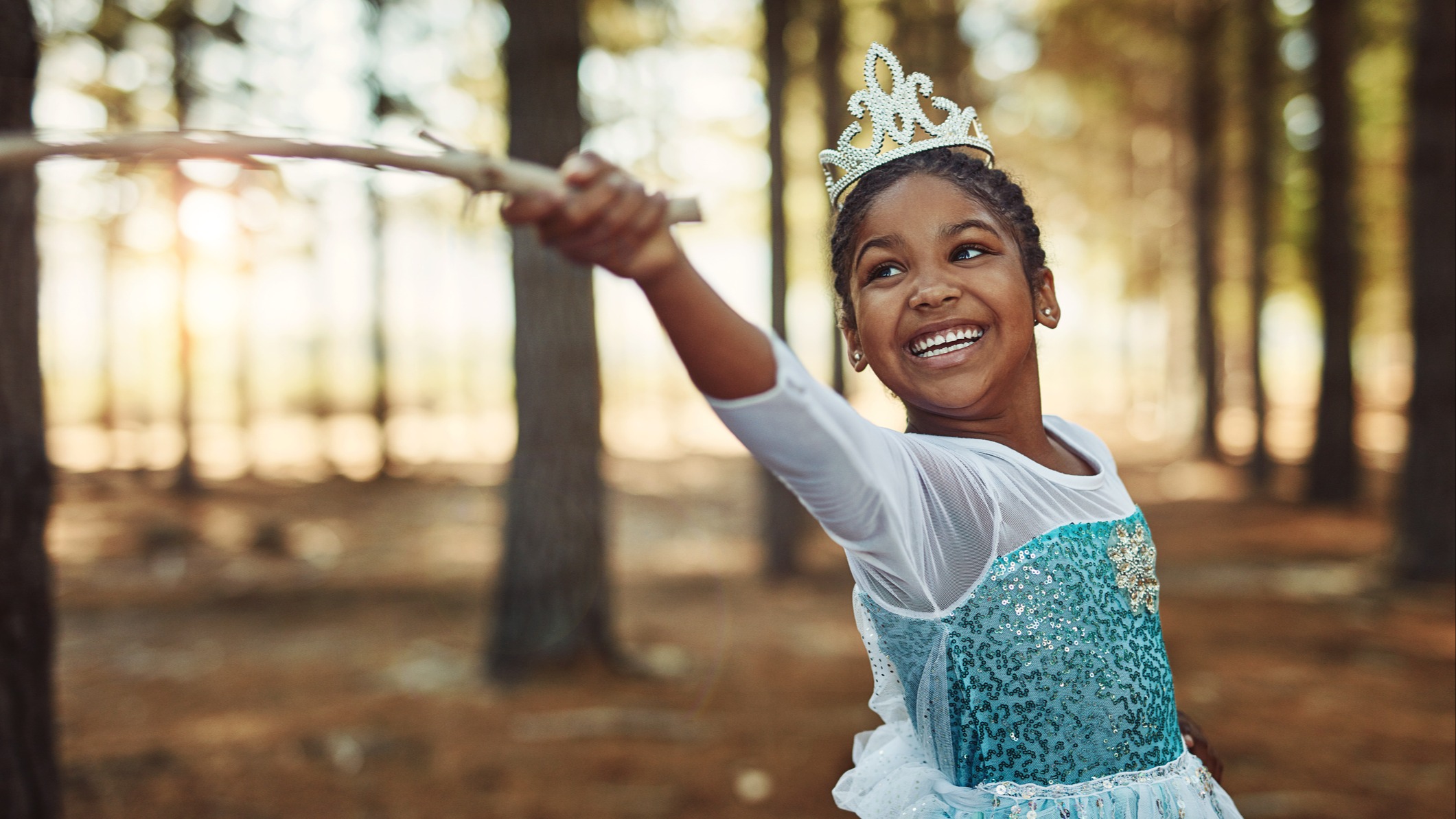 Black girl dressed as princess