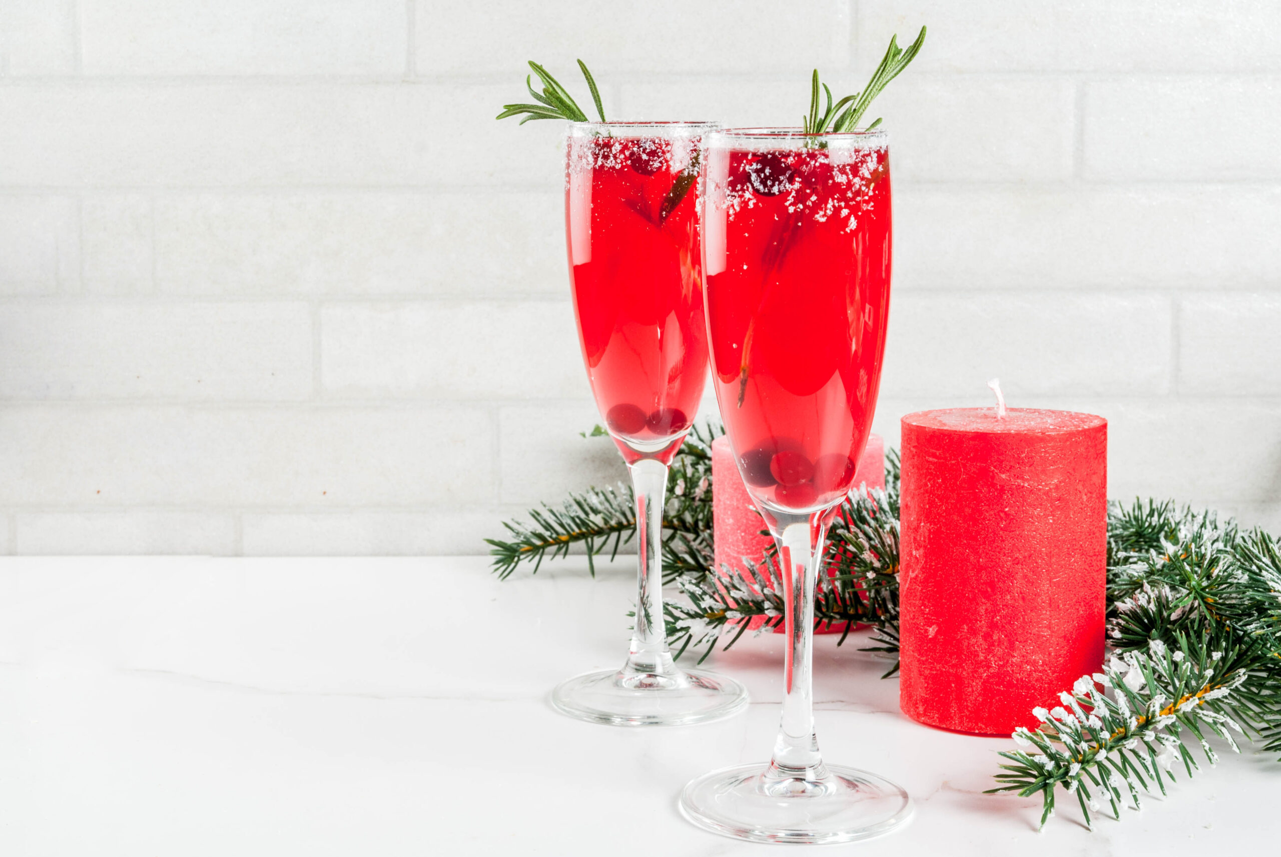 Christmas cranberry mimosa