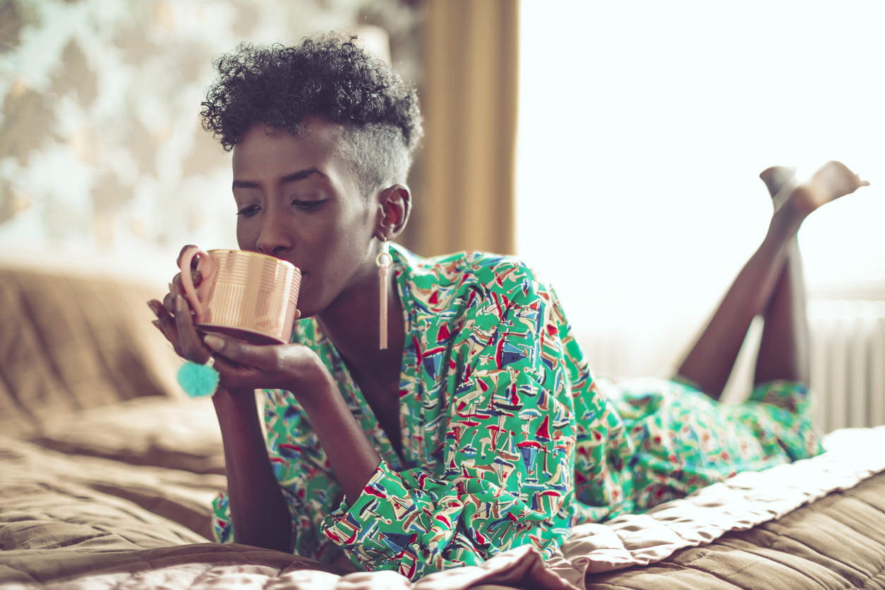 Young woman at home