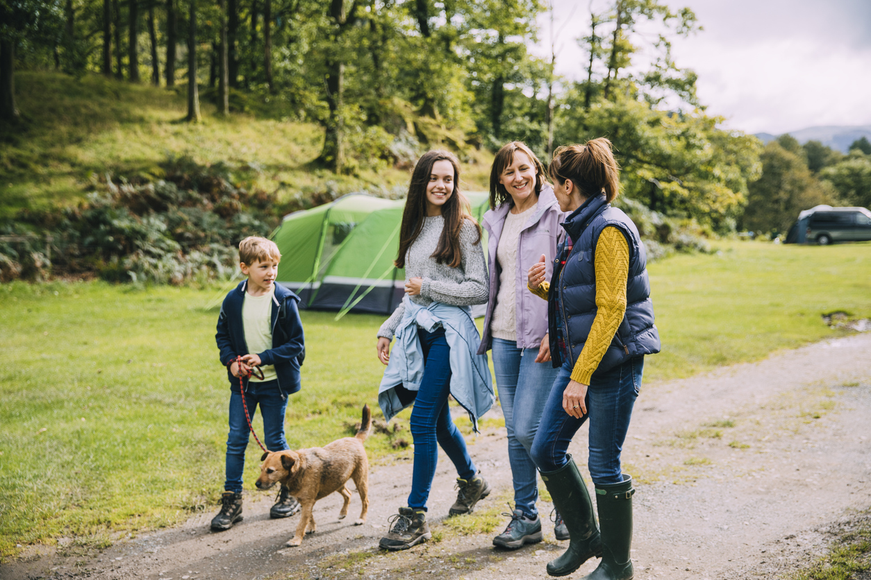 Family Hiking with the Dog