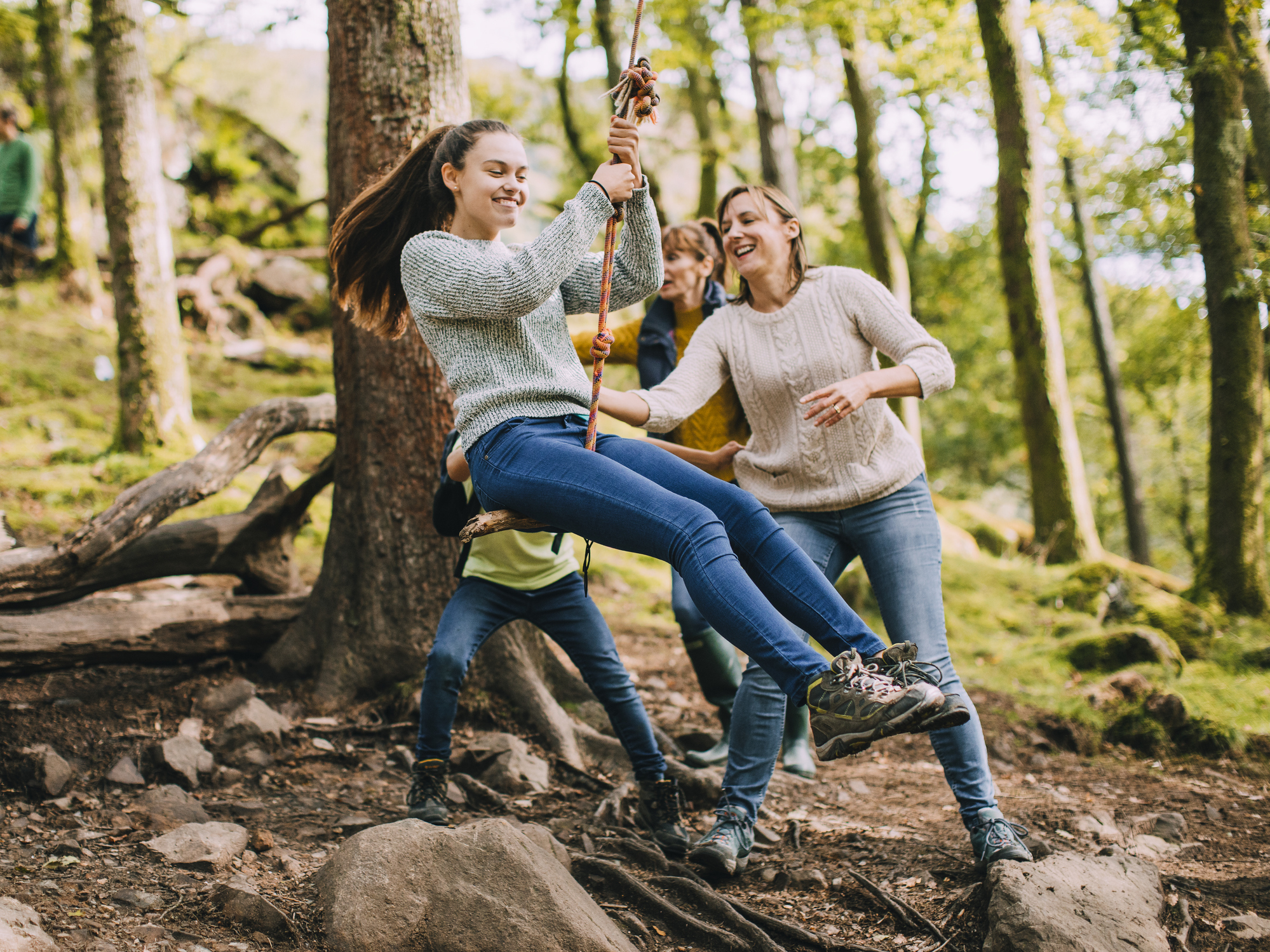 Having fun on the Rope Swing