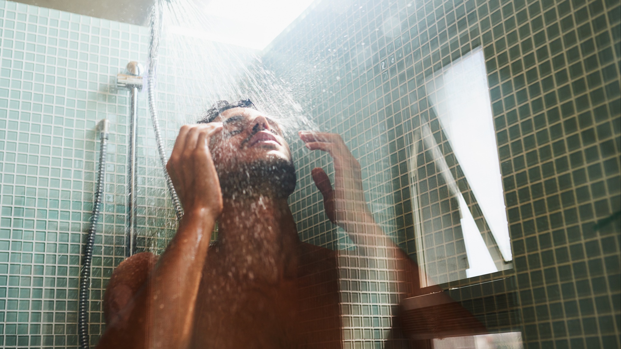 Man in shower