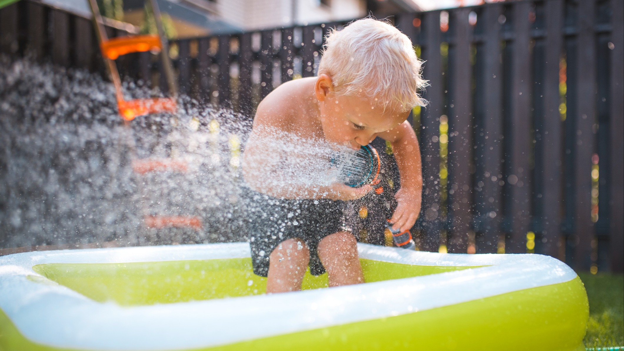 Boy in swimming pool