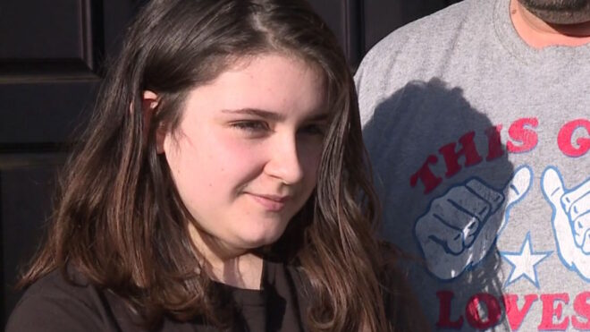 girl fights intruder