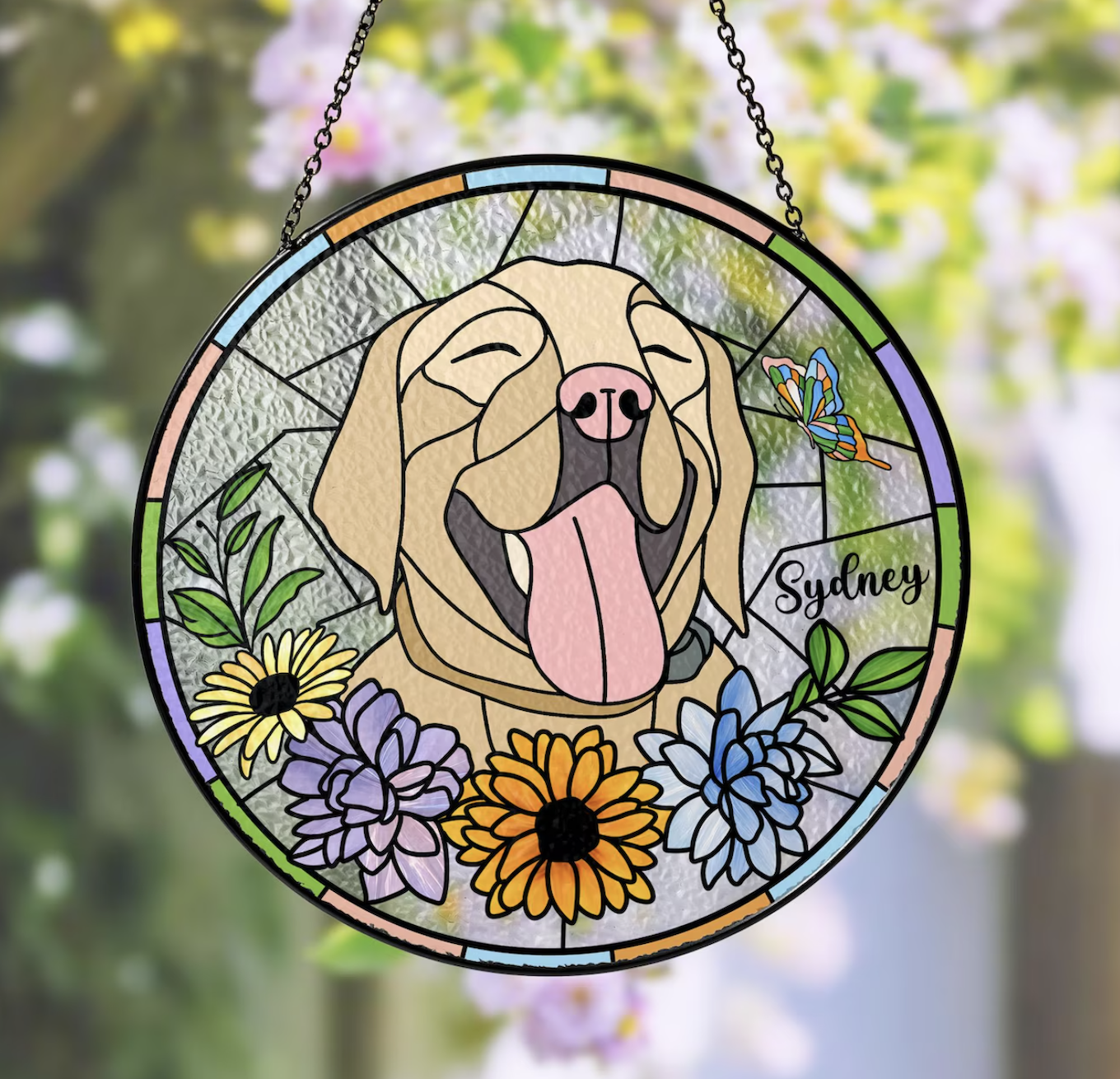 Pet portrait suncatcher