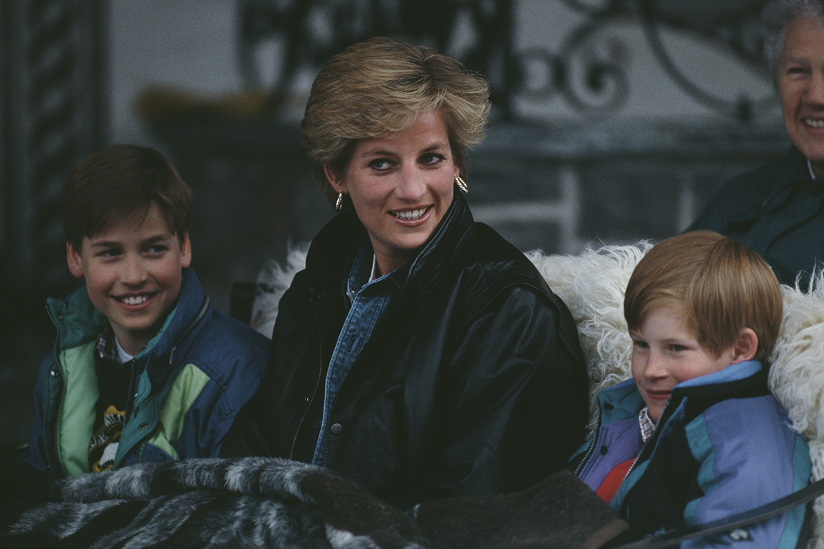 Princess Diana and young Princes William and Harry