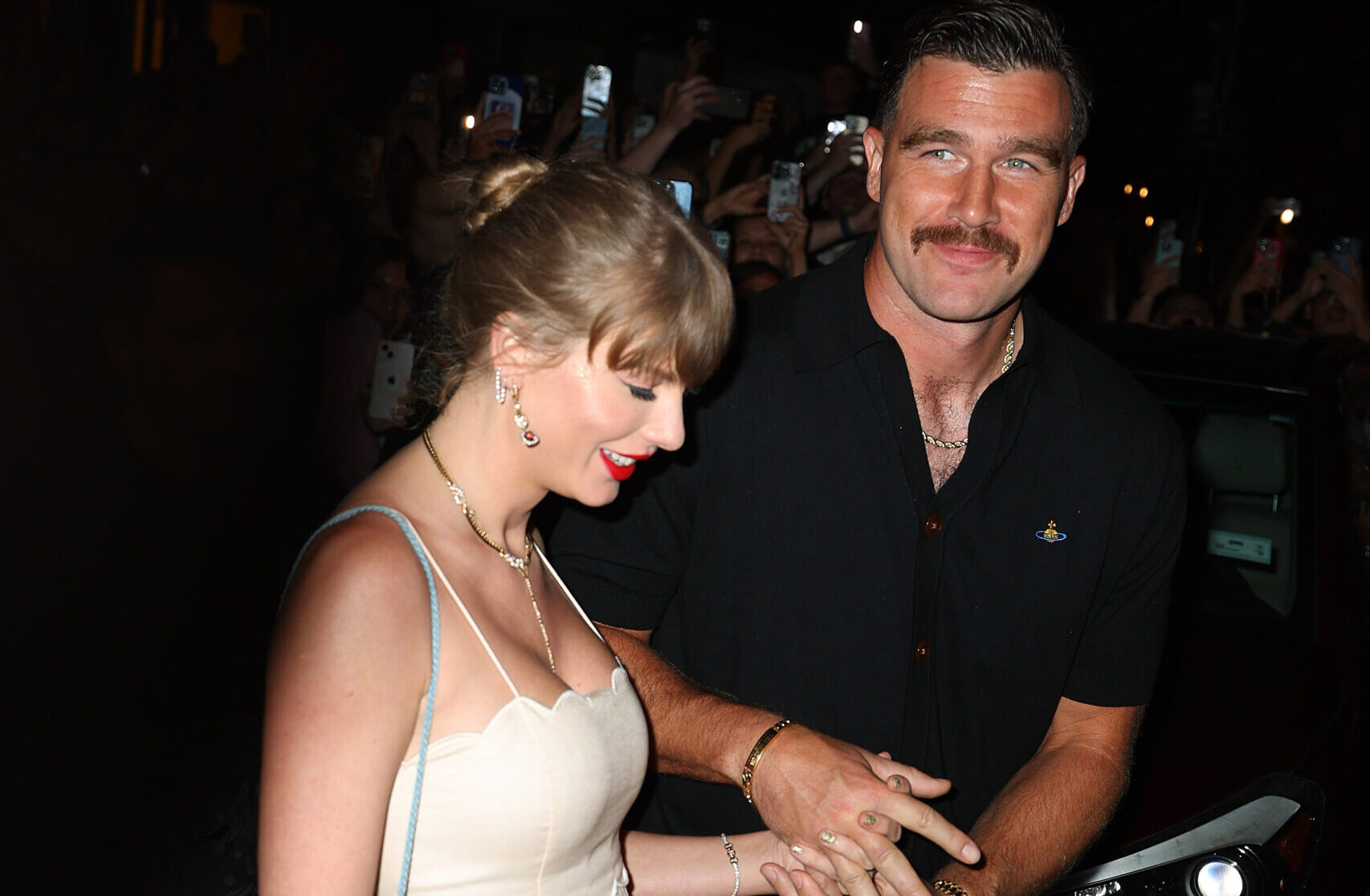 NEW YORK, NY - SEPTEMBER 7: Taylor Swift and Travis Kelce are seen on September 7, 2024 in New York City. (Photo by PTR/Star Max/GC Images)