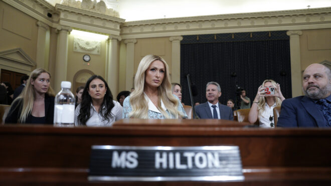 Lived-Experience Advocate and CEO Paris Hilton testifies before a House Committee on Ways and Means during a hearing on Strengthening Child Welfare and Protecting America's Children on Capitol Hill in Washington, D.C., on Wednesday, June 26, 2024. (Yuri Gripas/Abaca Press/TNS)