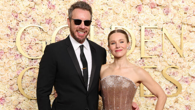 From left to right: Dax Shepard and Kristen Bell attend the 82nd Annual Golden Globe Awards at The Beverly Hilton on Jan. 5, 2025, in Beverly Hills, California. (Amy Sussman/Getty Images/TNS)